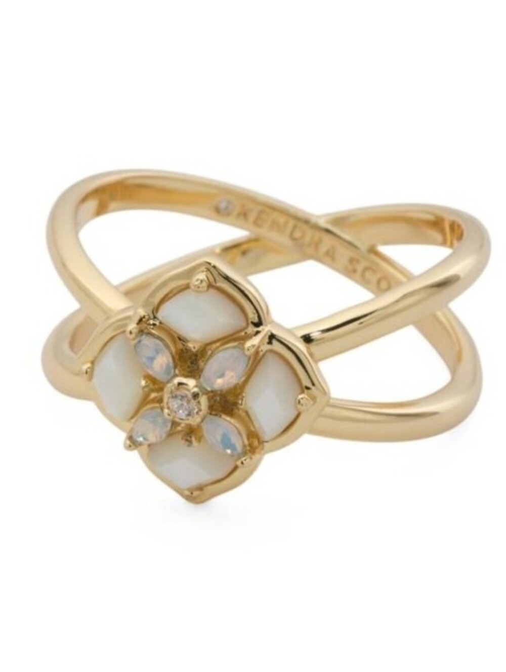 🤍▪️Kendra Scott▪️ Dira Stone Gold Double Band Ring in Ivory Mix